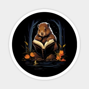 Beaver Reads Book Magnet